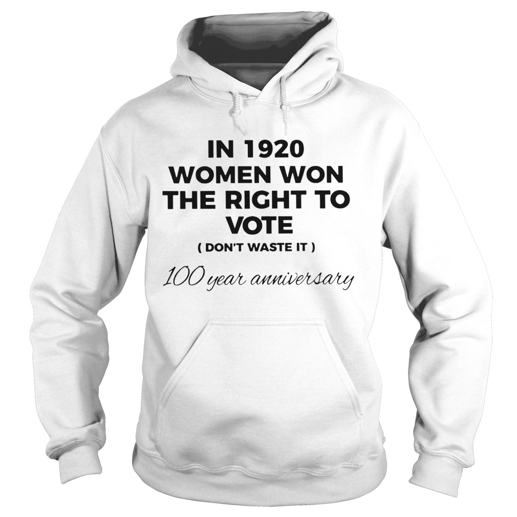 In 1920 Women Won The Right To Vote Dont Waste It 100 Year Anniversary Hoodie