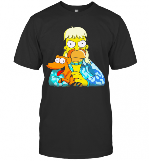Joe Exotic Tiger King Bart Simpson Dog Santa'S Little Helper T-Shirt