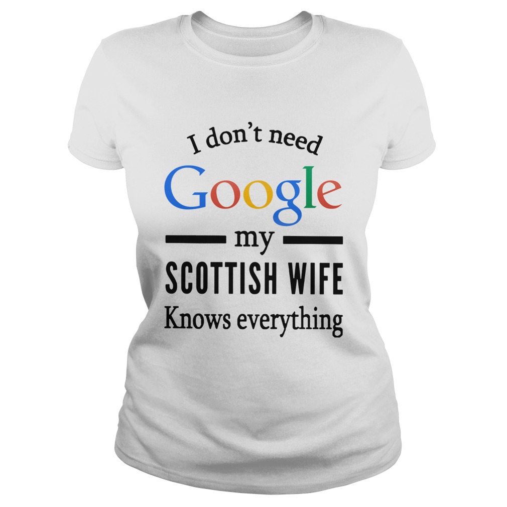 Just For LOLs Joke Mens I Dont Need Google My Wife Knows Everything Classic Ladies