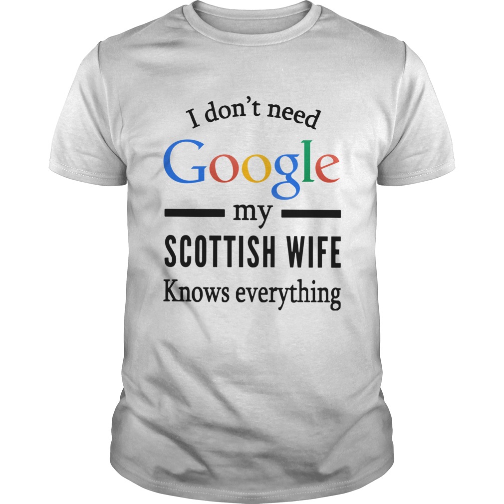 Just For LOLs Joke Mens I Dont Need Google My Wife Knows Everything shirt
