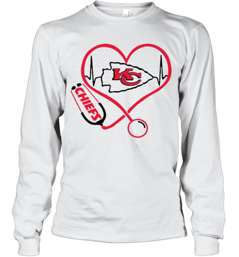Kansas City Chiefs Heart Nurse Stethoscope T-Shirt Long Sleeved T-shirt 