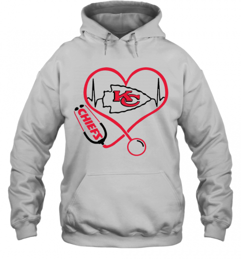Kansas City Chiefs Heart Nurse Stethoscope T-Shirt Unisex Hoodie