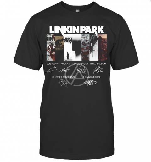 Linkinpark Logo Joe Hahn Phoenix Mike Shinoda Brad Delson Chester Bennington Rob Bourdon Signatures T-Shirt