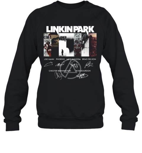 Linkinpark Logo Joe Hahn Phoenix Mike Shinoda Brad Delson Chester Bennington Rob Bourdon Signatures T-Shirt Unisex Sweatshirt