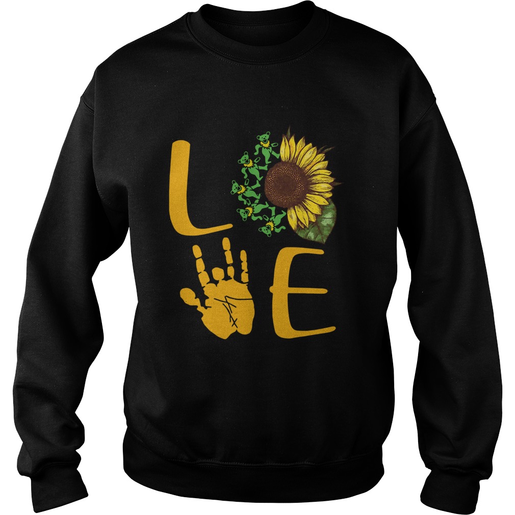 Love Sunflower Grateful Dead Bear Sweatshirt
