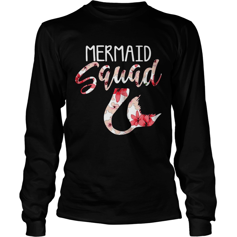 Mermaid Squad Mermaid Birthday For Girls Party Long Sleeve