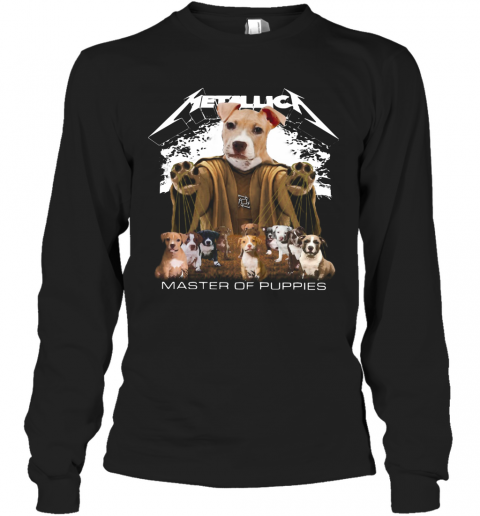 Metallic American Pit Bull Terrier Master Of Puppies T-Shirt Long Sleeved T-shirt 
