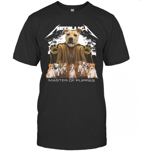 Metallic American Staffordshire Terrier Master Of Puppies T-Shirt