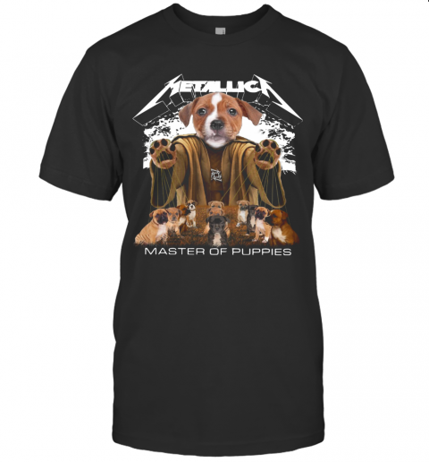 Metallic Staffordshire Bull Terrier Master Of Puppies T-Shirt