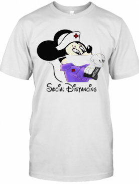 Mickey Minnie Mouse Nurse Social Disyancing T-Shirt