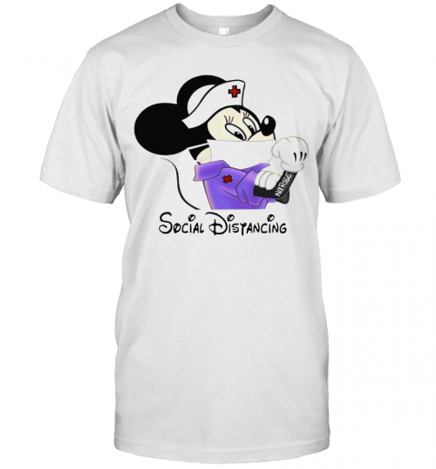 Mickey Minnie Mouse Nurse Social Disyancing T-Shirt Classic Men's T-shirt