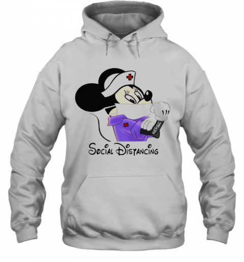 Mickey Minnie Mouse Nurse Social Disyancing T-Shirt Unisex Hoodie