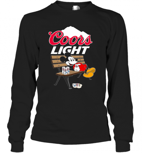 Mickey Mouse Drink Coors Light T-Shirt Long Sleeved T-shirt 