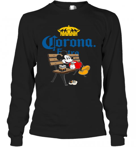 Mickey Mouse Drink Corona Extra T-Shirt Long Sleeved T-shirt 