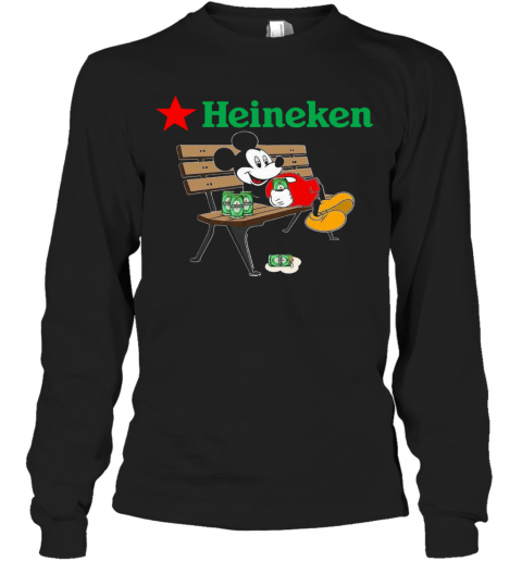 Mickey Mouse Drink Heineken T-Shirt Long Sleeved T-shirt 