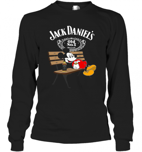 Mickey Mouse Drink Jack Daniel's T-Shirt Long Sleeved T-shirt 