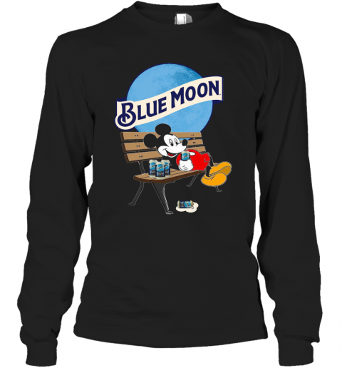 Mickey Mouse Drink Pabst Blue Moon Beer T-Shirt Long Sleeved T-shirt 