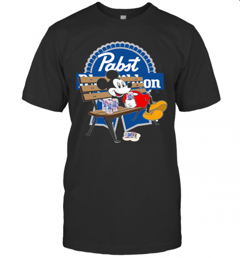 Mickey Mouse Drink Pabst Blue Ribbon T-Shirt