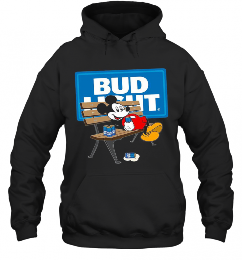 Mickey Mouse Drinking Bud Light Beer T-Shirt Unisex Hoodie