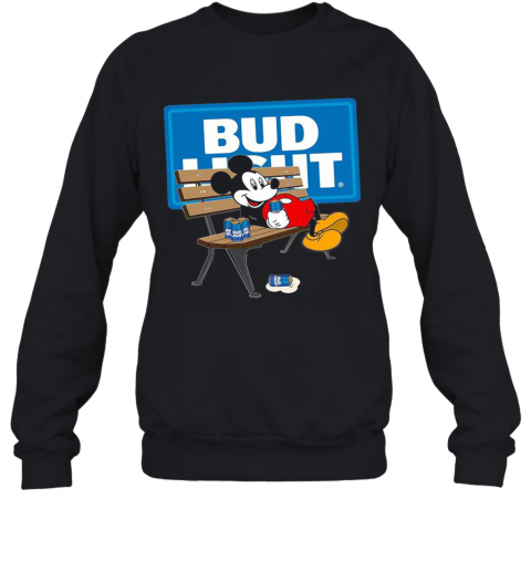 Mickey Mouse Drinking Bud Light Beer T-Shirt Unisex Sweatshirt