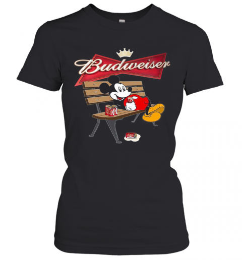 Mickey Mouse Drinking Budweiser Beer T-Shirt Classic Women's T-shirt