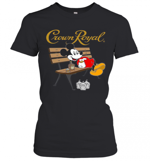Mickey Mouse Drinking Crown Royal Beer T-Shirt Classic Women's T-shirt