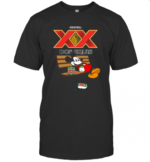 Mickey Mouse Drinking Dos Equis Xx Beer T-Shirt