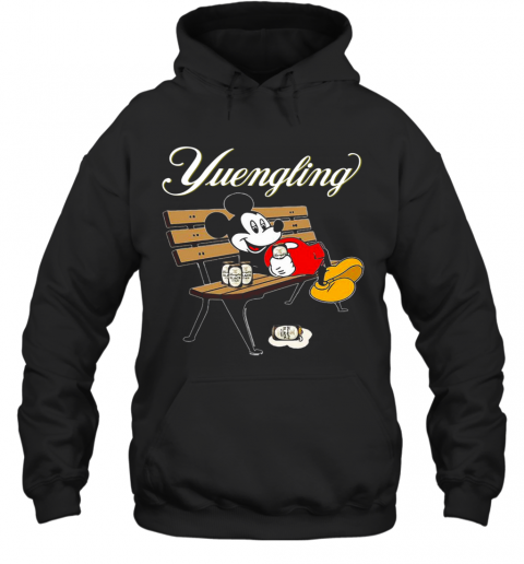 Mickey Mouse Drinking Yuengling Beer On Park Bench T-Shirt Unisex Hoodie