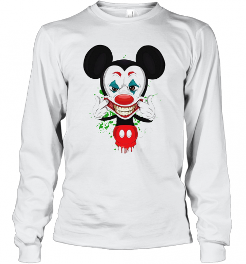 Mickey Mouse Joker Face T-Shirt Long Sleeved T-shirt 