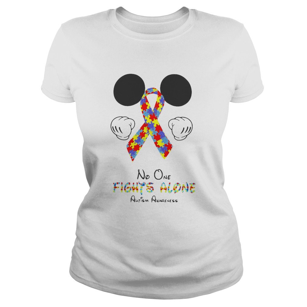 Mickey Mouse No One Fights Alone Autism Awareness Classic Ladies