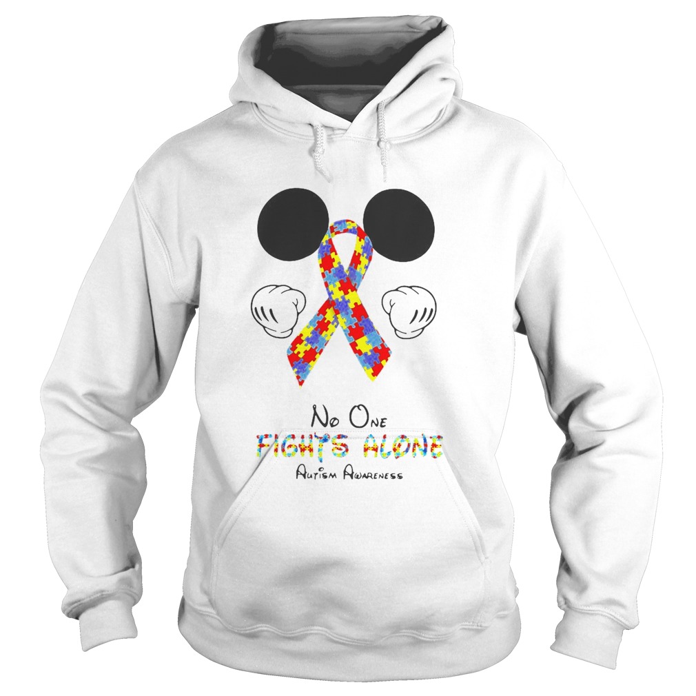 Mickey Mouse No One Fights Alone Autism Awareness Hoodie