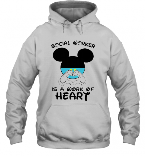 Mickey Mouse Social Worker Is A Work Of Heart COVID 19 T-Shirt Unisex Hoodie
