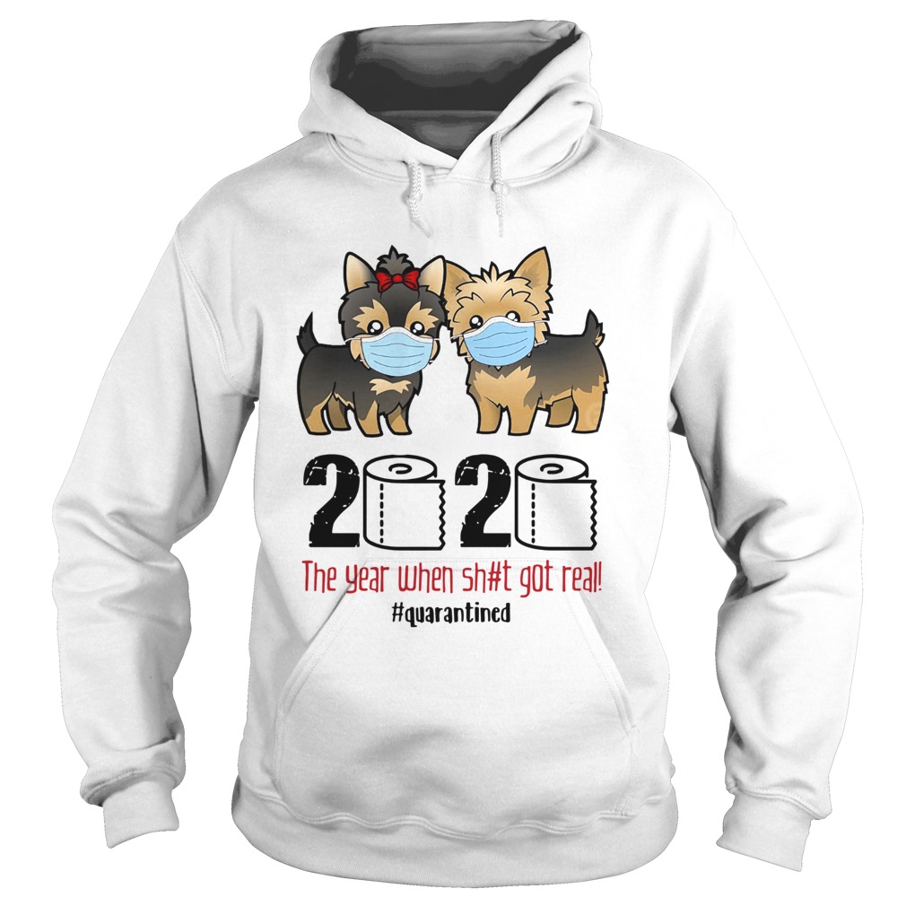 Miniature Schnauzer 2020 the year when shit gt real quarantined Hoodie