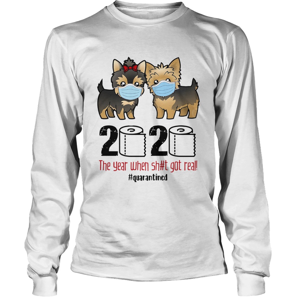 Miniature Schnauzer 2020 the year when shit gt real quarantined Long Sleeve