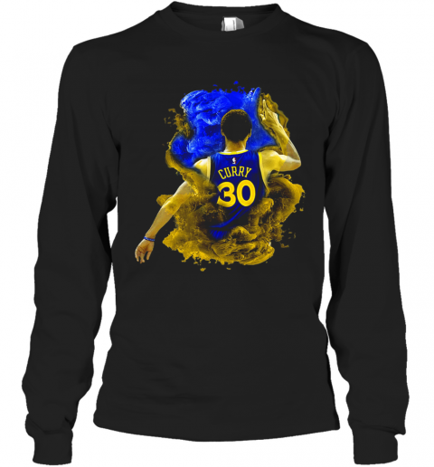 NBA Stephen Curry 30 Golden State Warriors T-Shirt Long Sleeved T-shirt 