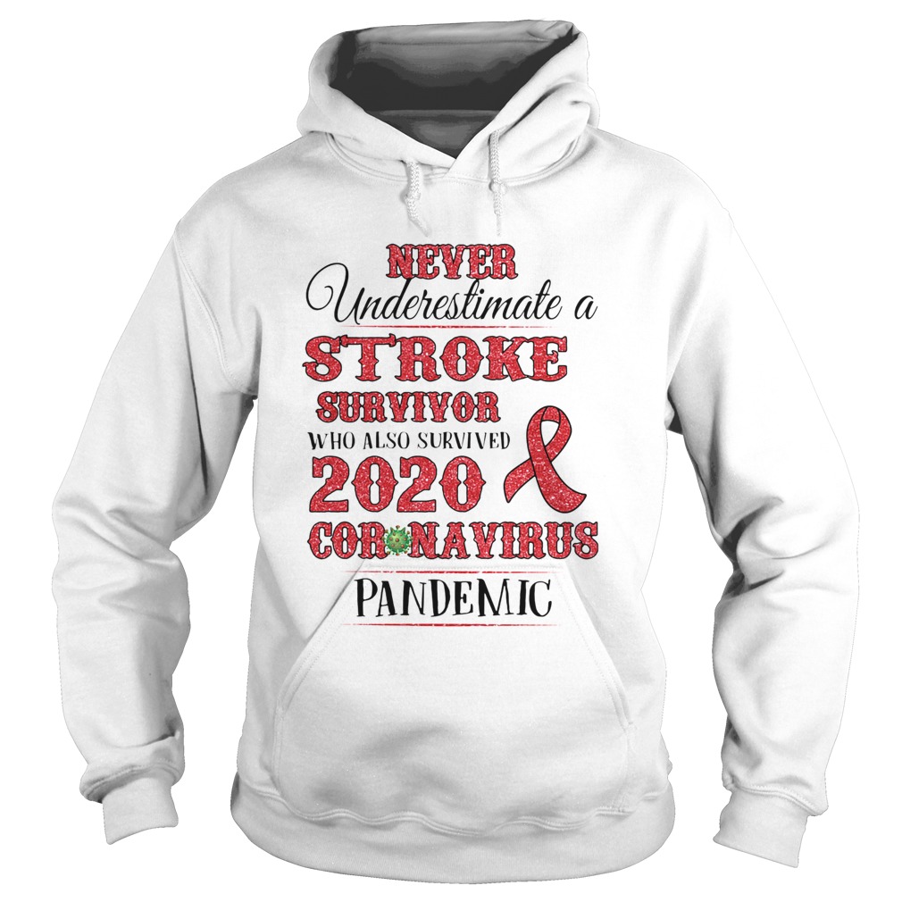 Never underestimate a stroke survivor who also survived 2020 coronavirus pandemic awareness Hoodie