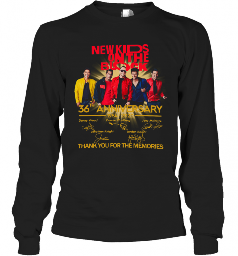 New Kids On The Block 36Th Anniversary 1984 2020 Thank You For The Memories Signatures T-Shirt Long Sleeved T-shirt 