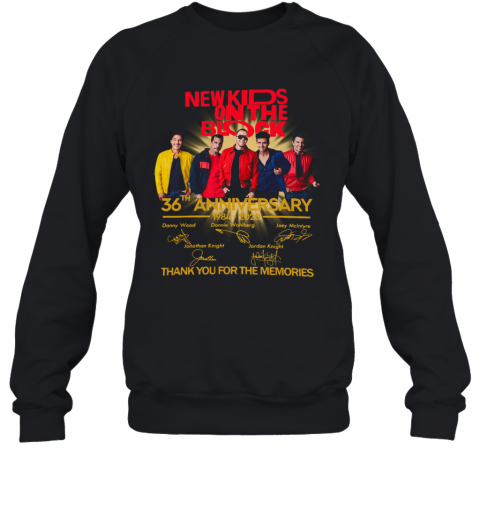 New Kids On The Block 36Th Anniversary 1984 2020 Thank You For The Memories Signatures T-Shirt Unisex Sweatshirt