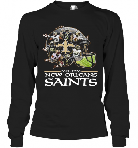 New Orleans Saints 2019 2020 Team Player Signatures T-Shirt Long Sleeved T-shirt 