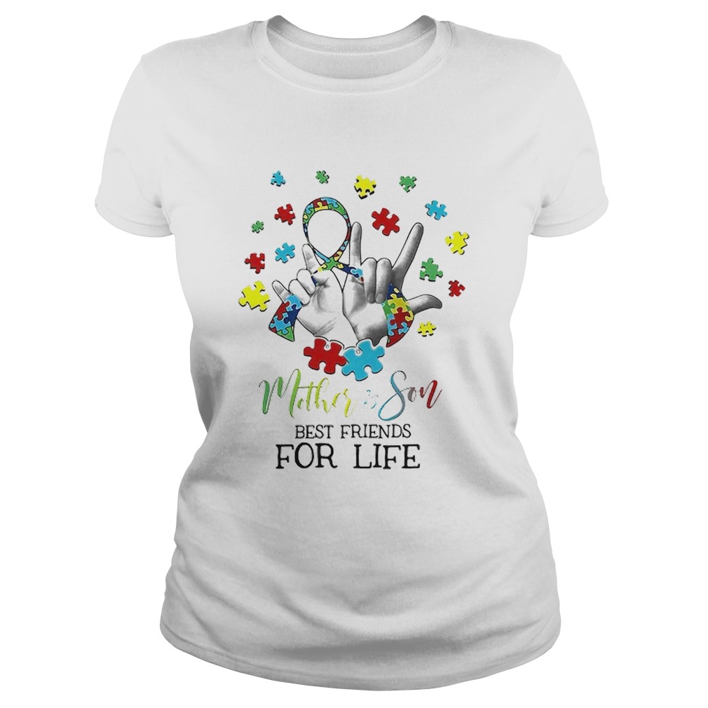 Nice MotherSon Best Friends For Life Awareness Autism Classic Ladies
