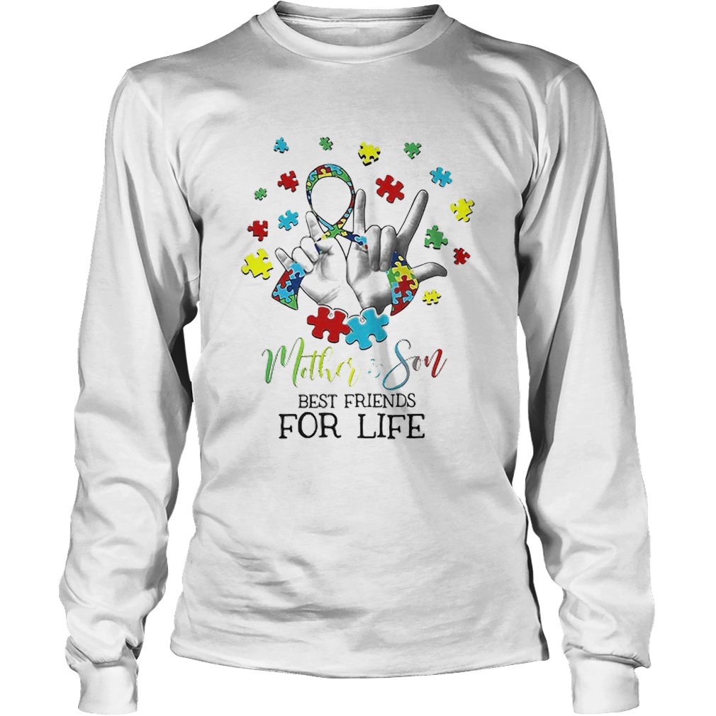 Nice MotherSon Best Friends For Life Awareness Autism Long Sleeve