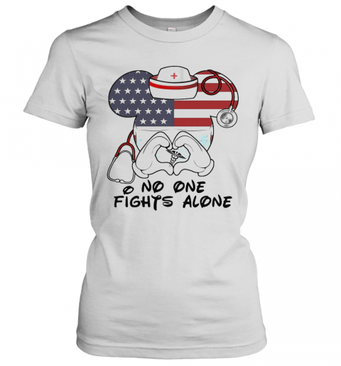 No One Fights Alone Mickey Nurse American Flag T-Shirt Classic Women's T-shirt