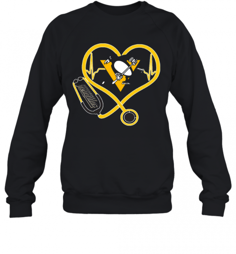 Nurse Stethoscope Love Heartbeat Pittsburgh Penguins T-Shirt Unisex Sweatshirt