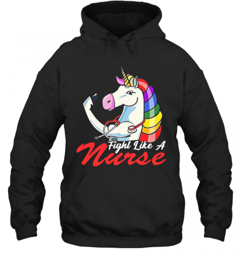 Nurse Unicorn Fight Like A T-Shirt Unisex Hoodie