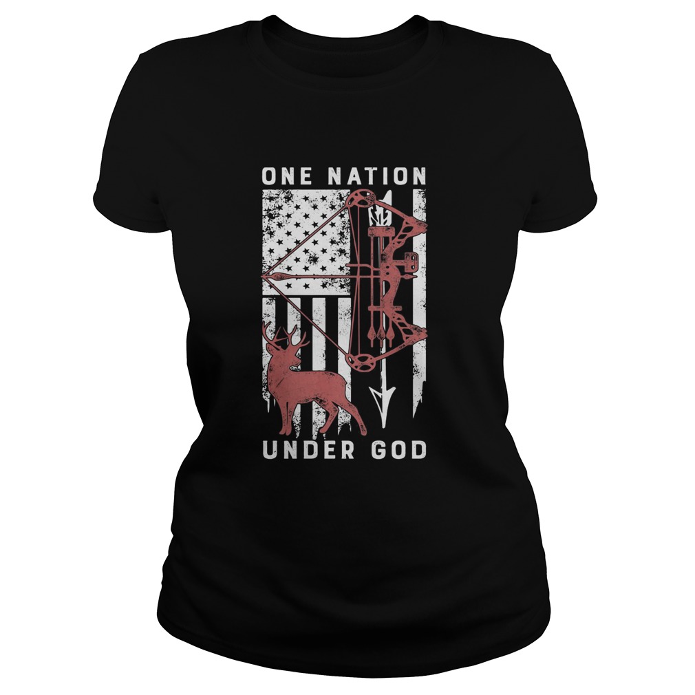 One nation under god American flag veteran Classic Ladies