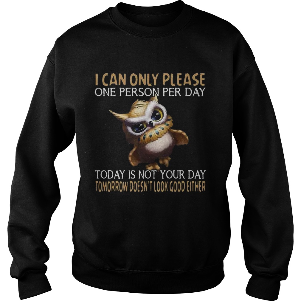 Owl Today Is Not Your Day Tomorrow Doesnt Look Good Either Sweatshirt