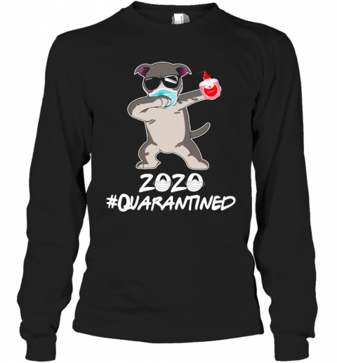 Pit Bull Dog Face Mask Dabbing Soap 2020 Quarantined T-Shirt Long Sleeved T-shirt 