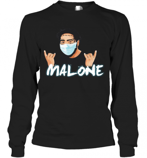 Post Malone Face Mask Fight Coronavirus Covid 19 T-Shirt Long Sleeved T-shirt 