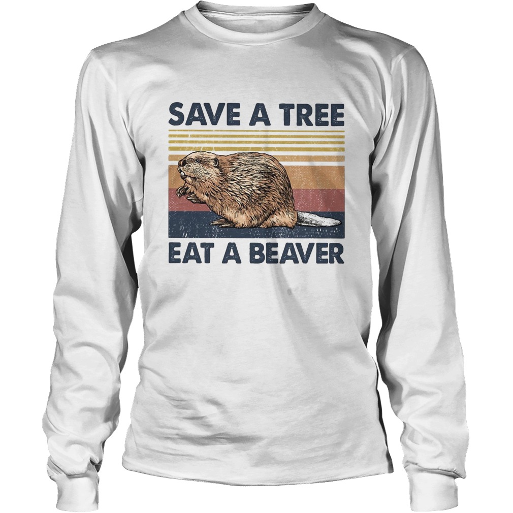 Punxsutawney phil save a tree eat a beaver vintage Long Sleeve