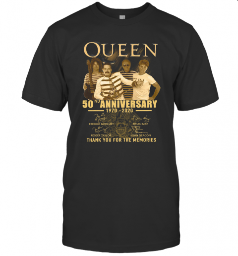 Queen 50Th Anniversary 1970 2020 Thank You For The Memories T-Shirt